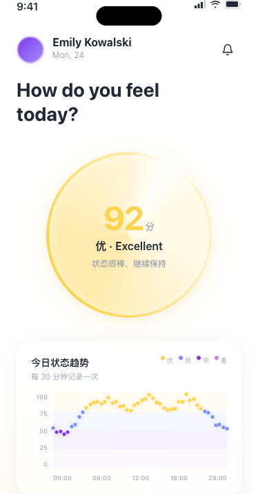 miraluna App 情绪界面 · 状态优秀